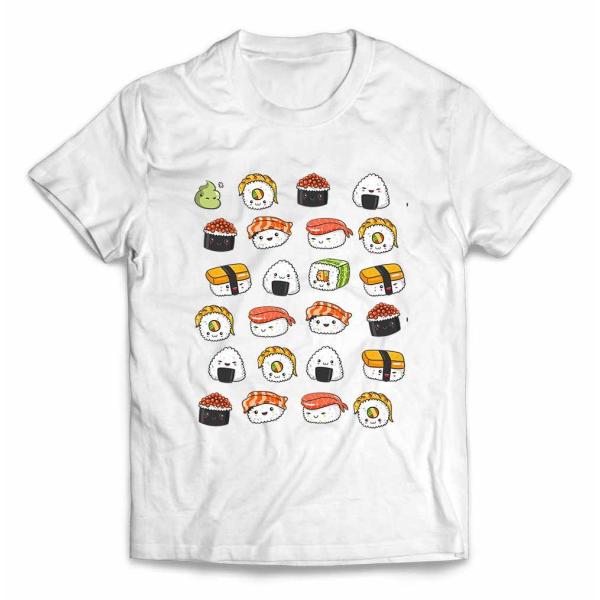 キッズ Tシャツ 半袖 ハッピー な 寿司 たまご サーモン 穴子 いくら