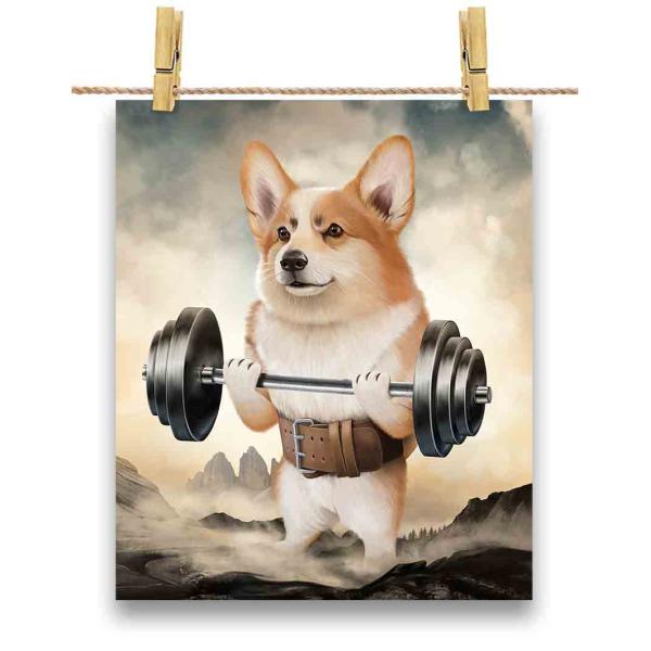 ウェルシュコーギー　額付プリント　アメリカン　シリアルナンバー付き foxrepublic_postcard-corgi-set3
