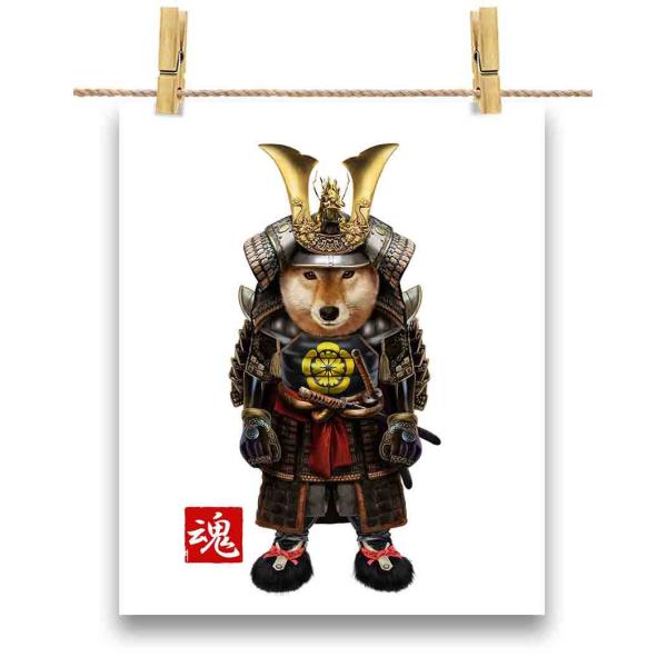 柴犬 ドッグ 犬 いぬ 侍 将軍 日本 JAPAN】ポストカード by Fox
