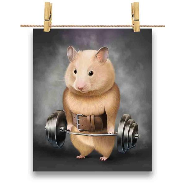 ポストカード ハムスター ボクシング チャンピオン 筋肉 筋トレ by Fox
