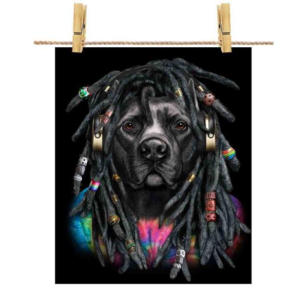 いぬ ポストカード ヒップホップ レゲエピットブル 犬 いぬ by Fox Republic