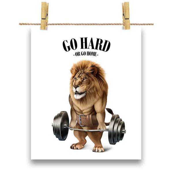 ポストカード ライオン ボクシング チャンピオン 筋肉 筋トレ by