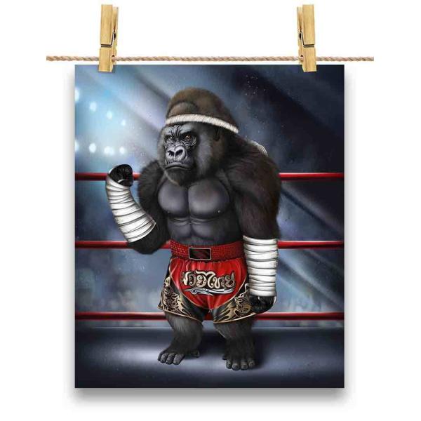 ゴリラ ポスター A1 ゴリラ ムエタイ キックボクシング スポーツ by Fox
