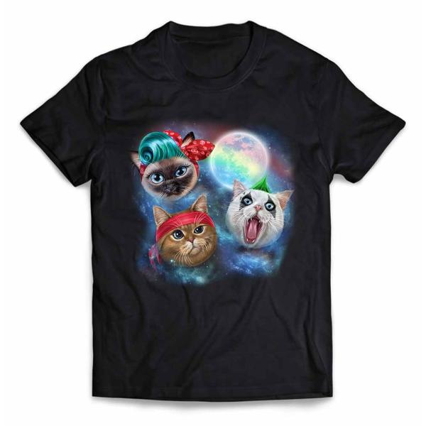 Supersuperficial 猫と男性のイラスト 半袖Tシャツ マルチカラー Supersuperficial 猫と男性のイラスト 半袖Tシャツ マルチカラー