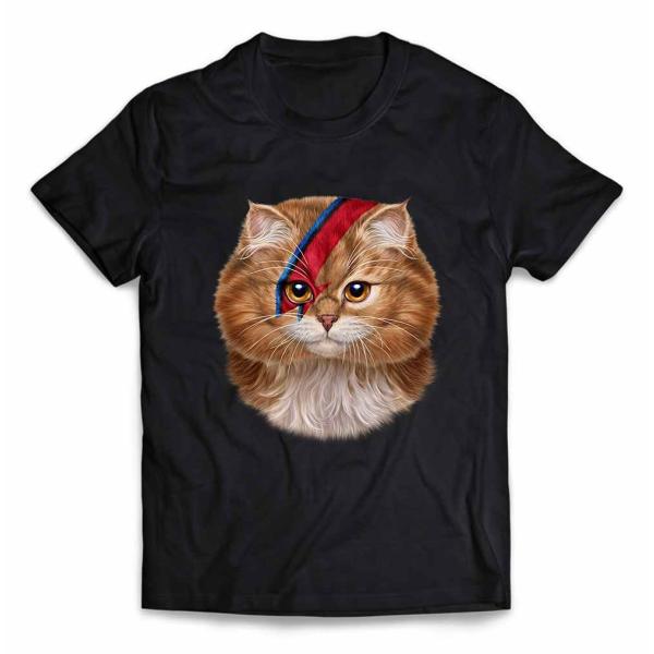 三毛猫 オレンジ ねこ 稲妻 マーク】メンズ 半袖 Tシャツ by Fox