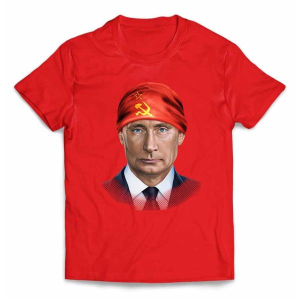 メンズ Tシャツ 半袖 ロシア連邦大統領 プーチン ソビエト連邦の旗 by Fox Republic