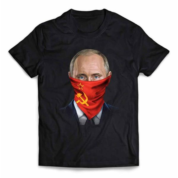 メンズ Tシャツ 半袖 ロシア連邦大統領 プーチン ソビエト連邦の旗 バンダナ by Fox Republic