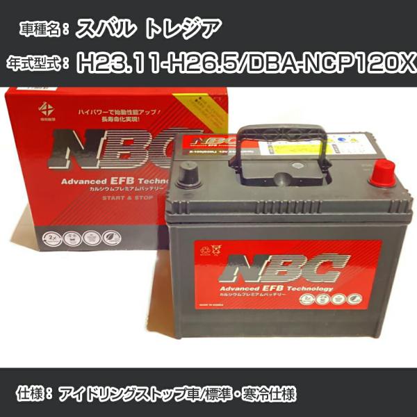 ≪スバル トレジア≫ H23.11-H26.5/DBA-NCP120X アイドリングストップ車/標準・寒冷仕様 適合参考 NBCプレミアム Q-95(D23L)