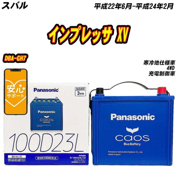 バッテリー パナソニック 100D23L スバル インプレッサ XV DBA-GH7 H22/6-H24/2  【H04006】