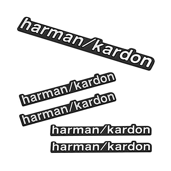 Rebias カーステッカー harman/kardon プレート 4個 セット エンブレム ステッカー カスタム パーツ カー用品 3D ハー?