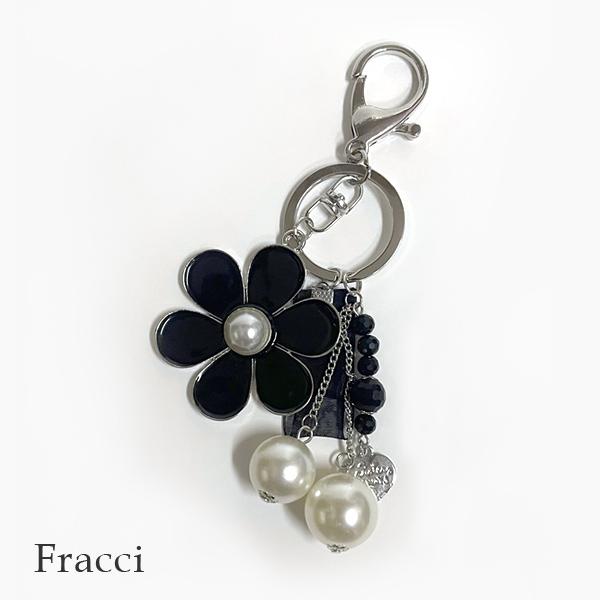パール付フラワーチャーム キーホルダー 花 パール ハート