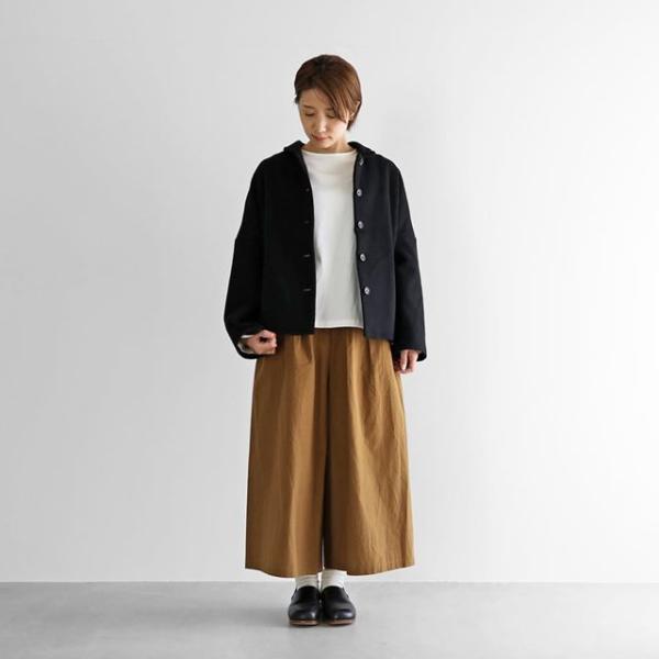 HUIS ハウス“HUIS×尾州”縮絨ウールフランネルワイドショートコート
