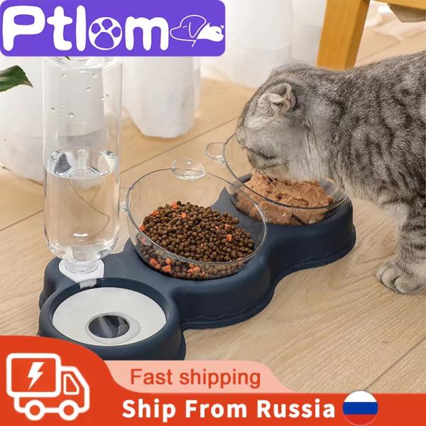 猫 自動フィーダー付きウォーターディスペンサー 犬 猫 フードコンテナ ペット 給水皿