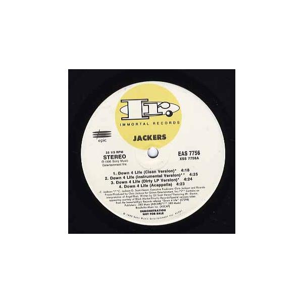 レコード】JACKERS - DOWN 4 LIFE (PROMO) 12