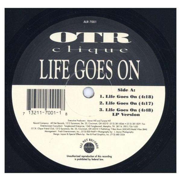 【レコード】OTR CLIQUE - LIFE GOES ON / BACK OF THE CLUB 12" US 1995年リリース