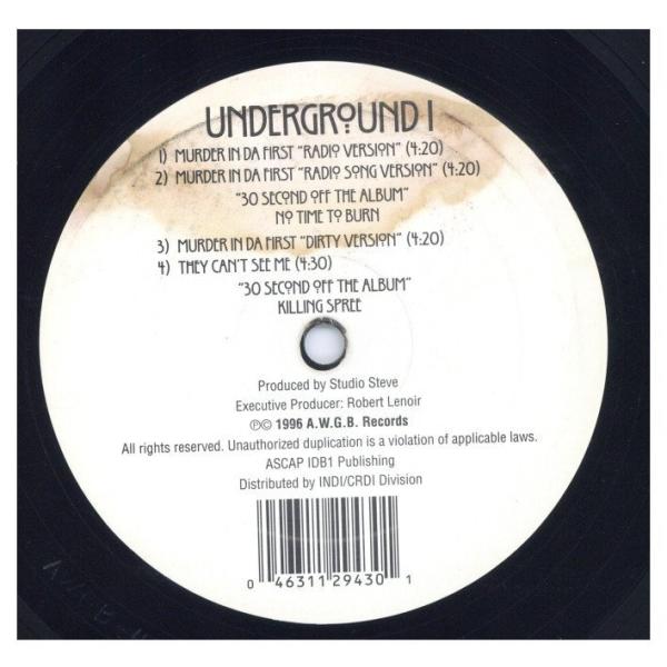 洋楽 UNDERGROUND I murder in da first grap Underground 1 – Murder In Da First – CD (Promo, Single), 1996