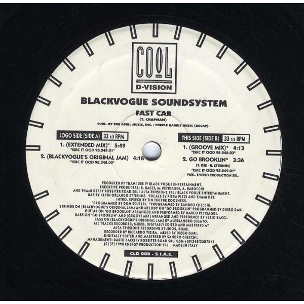 レコード】BLACKVOGUE SOUNDSYSTEM - FAST CAR (ITALY) 12
