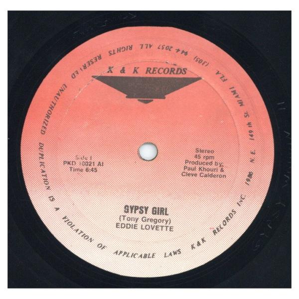 【レコード】EDDIE LOVETTE - GYPSY GIRL / HEAVEN MUST BE MISSING AN ANGEL (赤ラベル) 12" US 1986年リリース