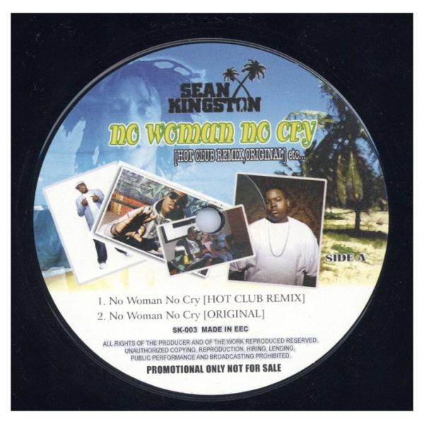 【レコード】SEAN KINGSTON - NO WOMAN NO CRY (HOT CLUB REMIX) / BEAUTIFUL GIRL (EX FINAL REMIX) 12" EU 2008年リリース