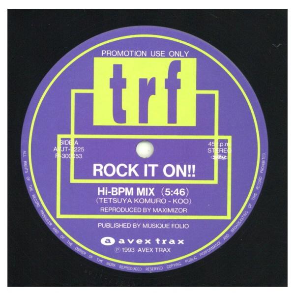 【レコード】TRF - ROCK IT ON (Hi-BPM Mix) 12" JAPAN 1993年リリース