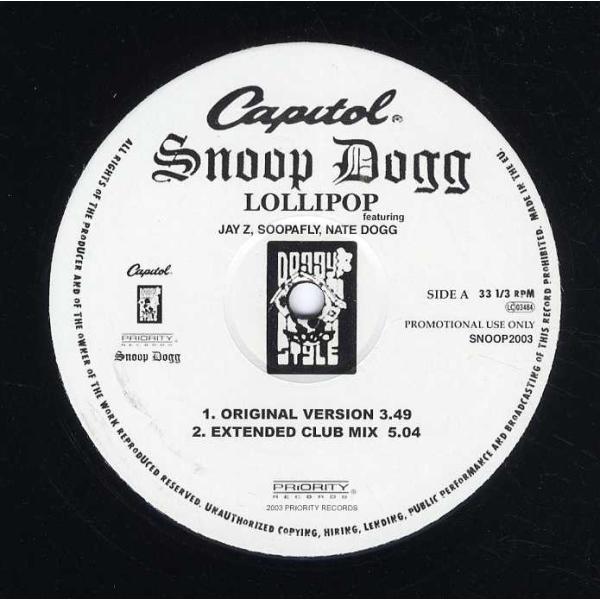 【レコード】SNOOP DOGG ft Jay-Z, Nate Dogg, Soopafly - LOLLIPOP (WHITE) 12" EU 2003年リリース