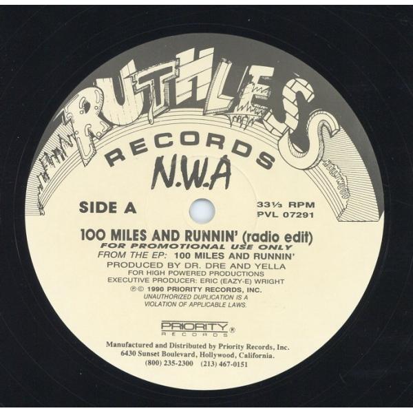 ［レコード］N.W.A 100 Miles And Runnin' 12インチ レコード】N.W.A. - 100 MILES AND RUNNIN (Promo) 12