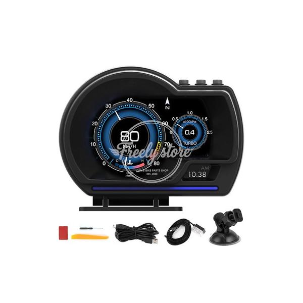 【並行輸入品】ヘッドアップディスプレイ OBD2 + GPS スマートゲージカー HUD スピードメーターターボ RPM アラーム車 トラック用