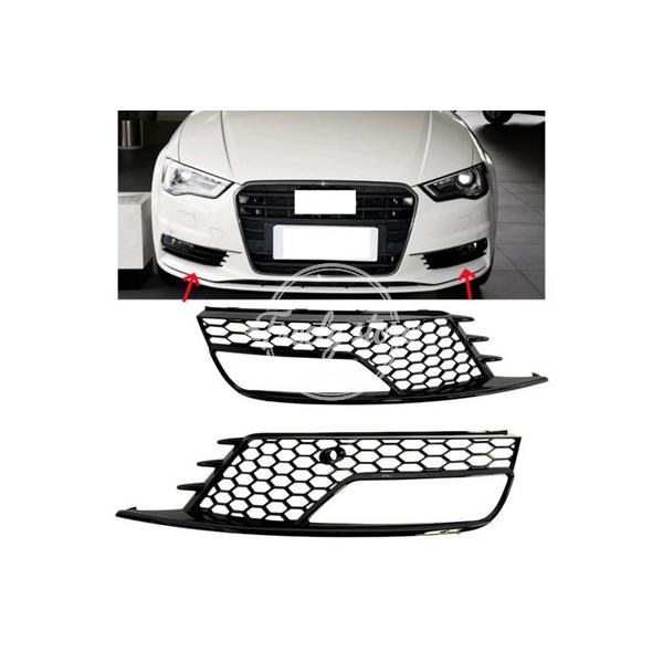 【並行輸入品】アウディ A3 セダン 2013 2014 2015 2016 2017用 フロントバンパーフォグランプグリルカバー ハニカムメッシュ カーアクセ