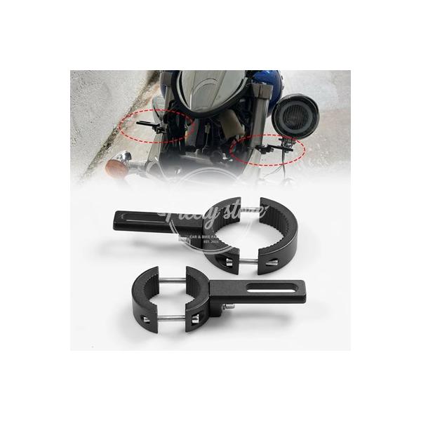 【並行輸入品】補助 LED バイクライトブラケットモトスポットライトホルダーバイクヘッドライトサポートフロントフォークブラケットクランプ固定