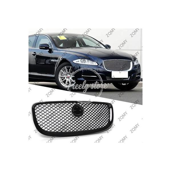 【並行輸入品】車 フロントレーシンググリルアッパーメッシュグリルアクセサリージャガー XJ 2010 2011 2012 2013 2014 2015 付き/ 