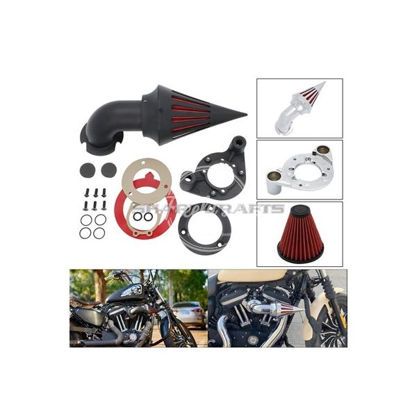【並行輸入品】バイクアクセサリー スパイクエアクリーナー インテークエアフィルターシステムキット ハーレーダヴィソン スポーツスター XL 883 1200 IRON ROAD