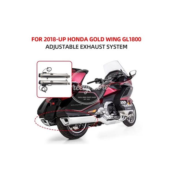 【並行輸入品】ホンダゴールドウイング GL1800 バイク調整可能 排気システムデュアルマフラーパイプステンレスバイクアクセサリー