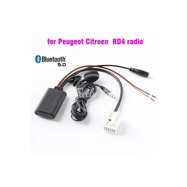【並行輸入品】Car bluetooth AUX Adapter Wireless Radio Stereo Cable Microphone For Peugeot 207 307 407 308 For Citroen C2 C3 RD4