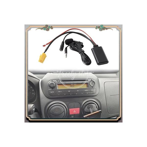 【並行輸入品】A73Q-カーラジオ 6Pin ミニ ISO AUX IN 交換用 3.5 mmオーディオ Bluetooth 5.0 マイクケーブルフィアットブ