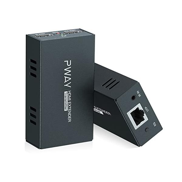 HDMI エクステンダー LAN 変換 延長機器 送受信機セットフルHD1080P@60Hz 3D EDID機能対応 簡単接続 店頭展示 監視室  ビデオ会議 PC PS5など 適用 映像と音声を :wss-294tBwuzagjz:Freely STORE 通販 