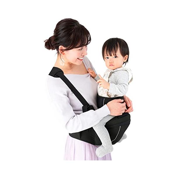 他サイト： 保育士が推薦ヒップシート だっこひも安全ベルト付き改良モデル 日本語説明書付き抱っこ紐 おんぶ紐 コペルタ 新生児 (ブラック)の商品画像