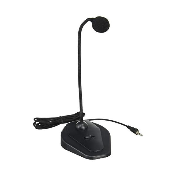 他サイト： エレコム マイク パソコンマイク スタンド型 フレキシブルアーム ミュートスイッチ付 HS-MC05BKの商品画像