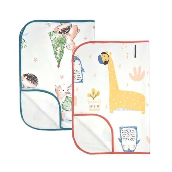 アニマル＋雪だるま/70X90cm/LY23・Color:アニマル＋雪だるまSize:70X90cm・?素材：綿100%+竹の繊維。デザイン可愛い大人気の可愛い柄で2枚組登場毎日使うオムツ替えシートだからデザインにはこだわりたいですね。毎日...