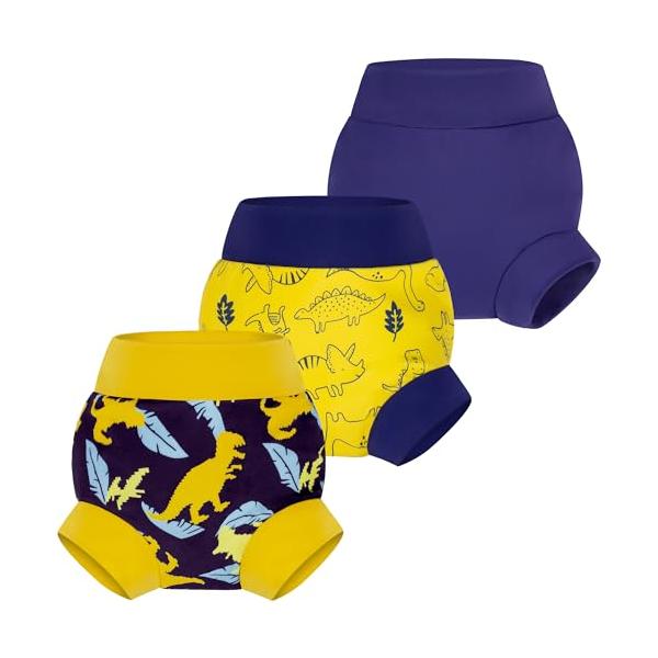 黄と青/120/-・Color:黄と青Size:120・快適で柔らかい素材ベビースイムダイパーは二重構造で、内側は92％ポリエステルと8％スパンデックスの柔らかいブレンド素材を使用しており、赤ちゃんのデリケートな肌に優しい触感を提供します。...