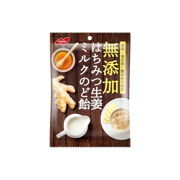 ノーベル製菓 無添加はちみつ生姜ミルクのど飴 90g ×6個