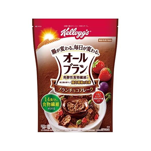 他サイト： ケロッグ オールブラン ブラン チョコフレーク 350g ×6袋 小麦ふすま シリアル 腸活 発酵性 食物繊維の商品画像