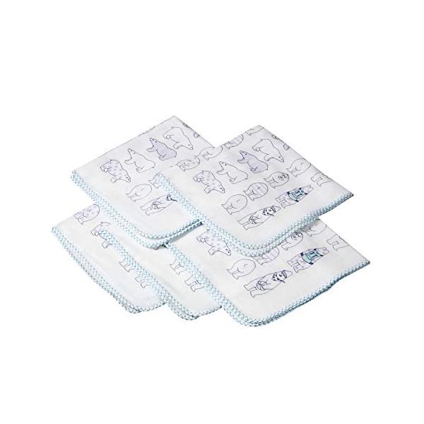 他サイト： イサム商会 綿100% 日本製 ダブルガーゼハンカチ 白くま柄 32×32cm 5枚の商品画像