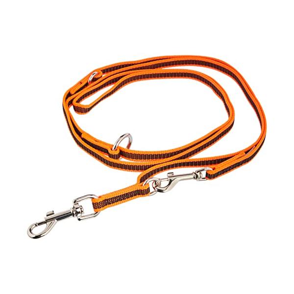 ユリウスケーナイン (Julius-K9) IDCカラー＆グレースーパーグリップリード (調整可能な) 14 mm x 22 m オレンジ× グ