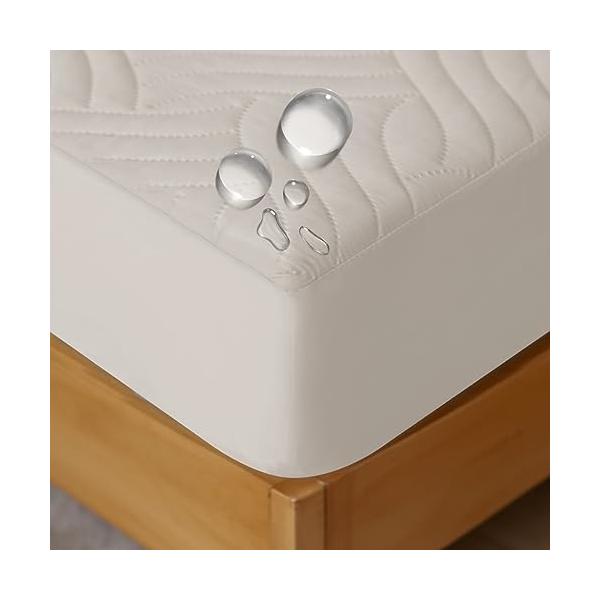 ベージュ/シングル・100x200+30cm/-・Color:ベージュSize:シングル・100x200+30cm・防水パッド一体型ボックスシーツシングルサイズ：防水敷パッド部分100*200CM+防水マットレスの厚み約3-30cm・全面防...