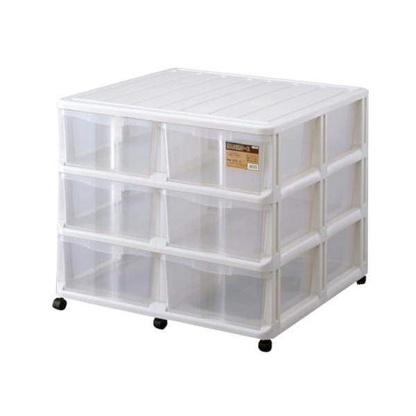 他サイト： 天馬(Tenma) たくさん収納できる衣装ケース 日本製 押入れ収納ケース キャスター付き中身の見えるクリアケース 引き出し収納ケース式色 ホワの商品画像