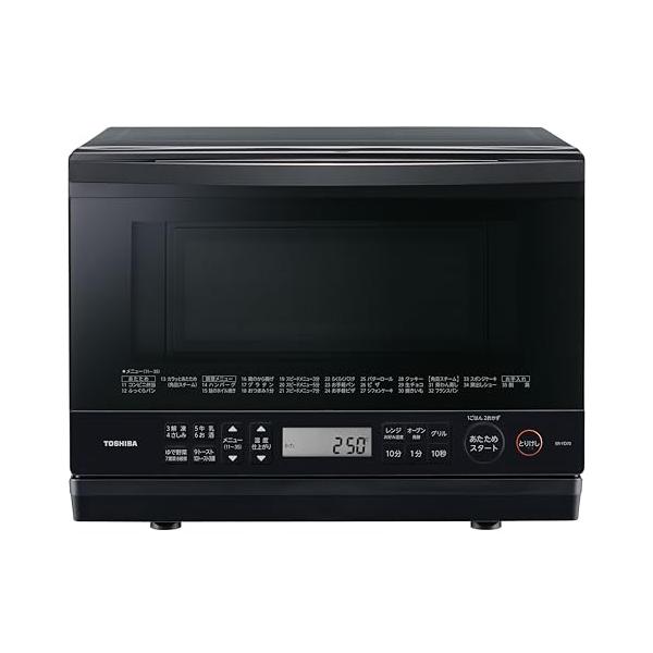 TOSHIBA(東芝) スチームオーブンレンジ 石窯ドーム 26L ER-YD70(K) ブラック 250℃ 1段調理 フラットテーブル 電子レ