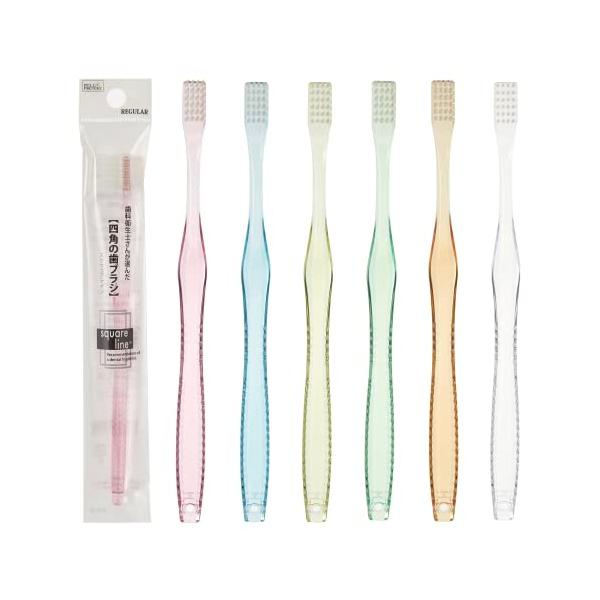 他サイト： MOLD FACTORY 歯磨きのプロ 歯科衛生士さんが選んだ 四角の歯ブラシ スクウェアライン 6本入り 4列24穴 (REGULAR)の商品画像
