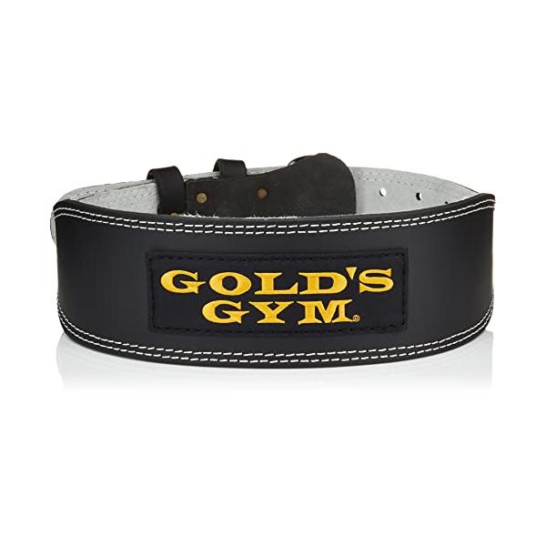 他サイト： ゴールドジム(GOLD'S GYM) 定番人気高強度のトレーニングレザーベルト 初心者〜上級者 体幹腹圧の安定、怪我防止にスクワット デッドリフの商品画像