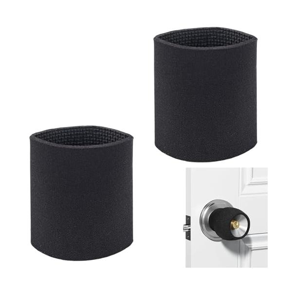 ブラック/Medium/Coollooda-6356941・安全材料ドアノブカバー丸 優れた弾力性と耐久性を持つ高品質のゴム材料で作られ、ドアハンドルによくフィットし、長期間の使用のための滑り止めグリップを提供します。・静電気防止ドアの取っ...