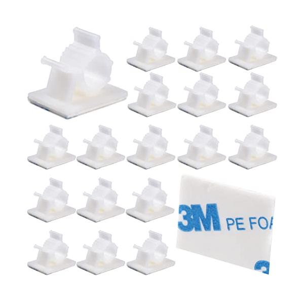 他サイト： 3Mテープ採用 After7 ケーブルクリップ 4階段調節可能 ケーブルホルダー コードクリップ コードフック ケーブル収納 コード管理 結束固の商品画像